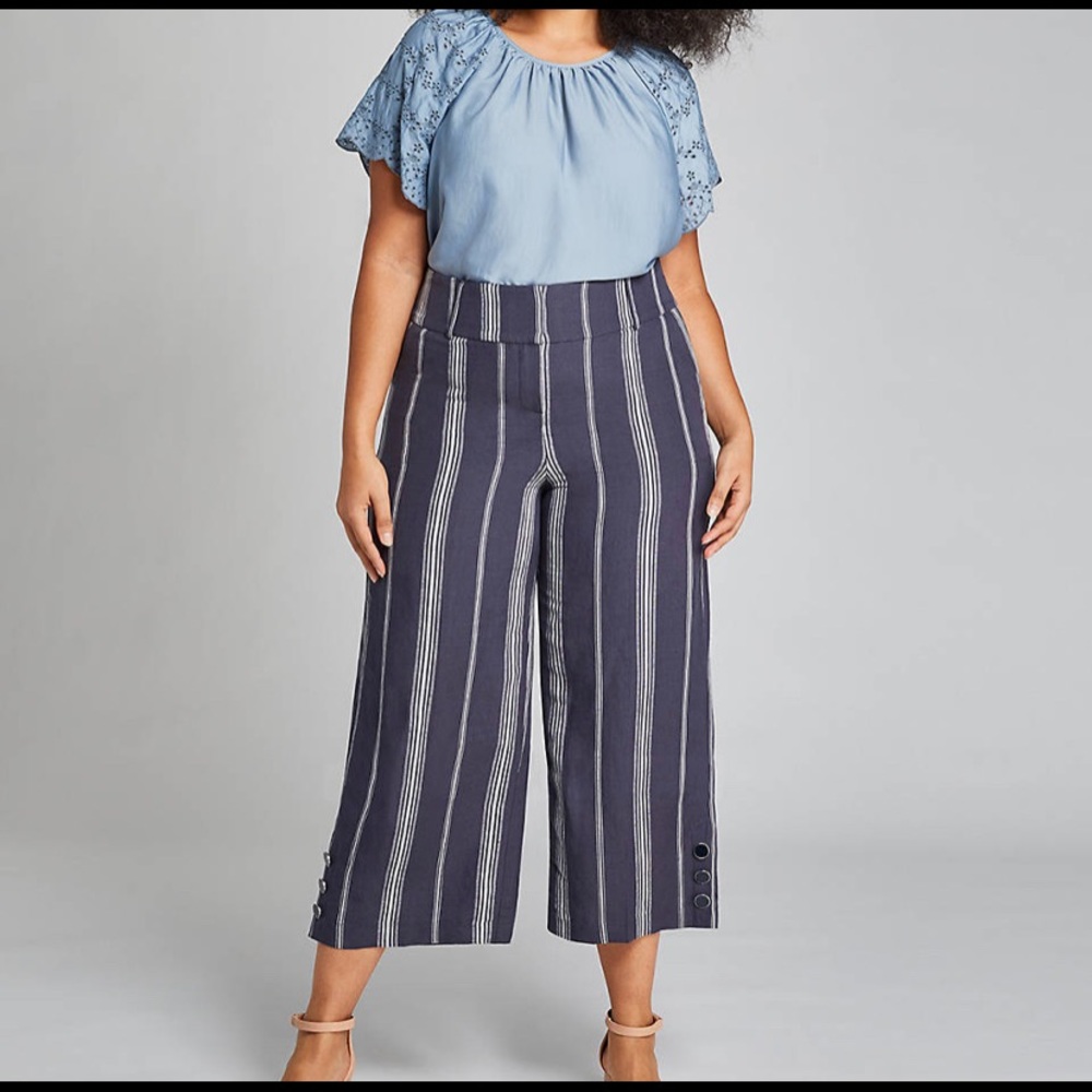 💫NWT Lane Bryant High-Rise Wide Leg Crops 22
